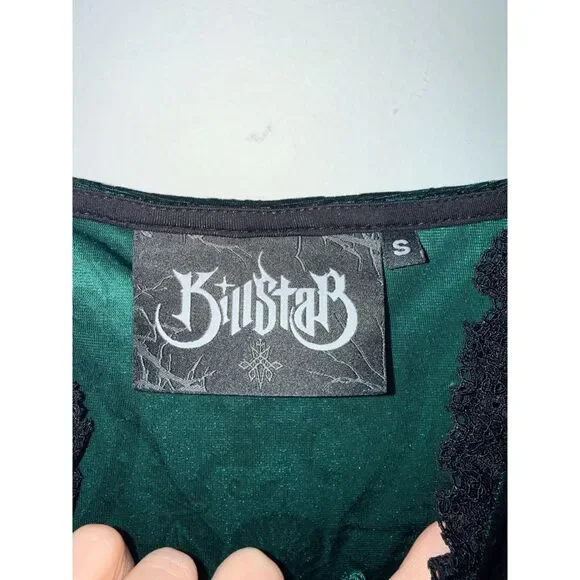 KillStar Mistress Of Mayhem Skater Dress - Emerald Green S - Picture 8 of 10